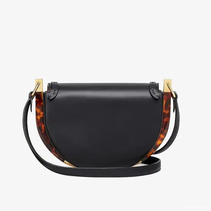 Cheap In Black Leather Logo ROMA Fendi Calf Bag Moonlight 0704